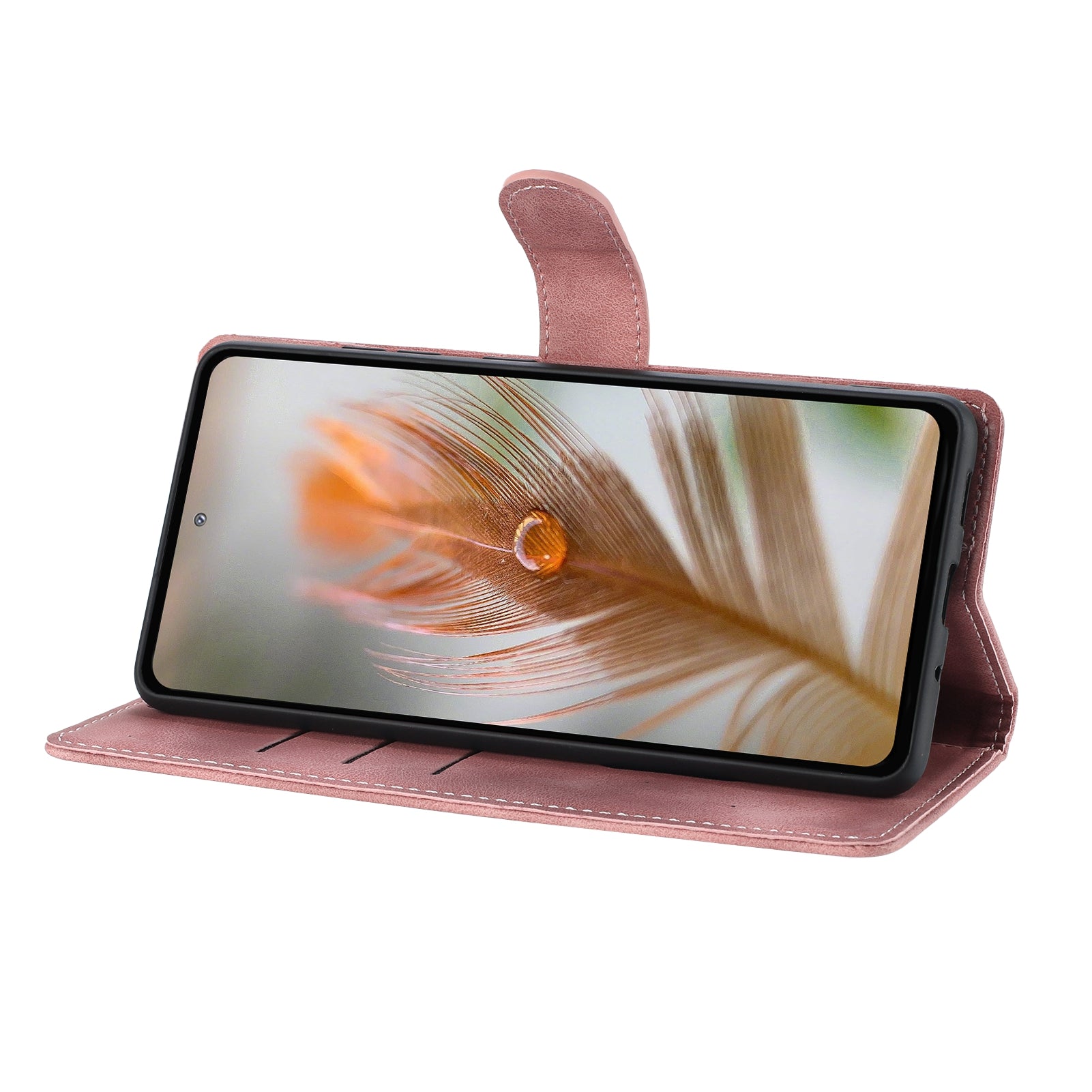 For Xiaomi 17 Pro Max Case Garden Imprinted PU Leather Wallet Phone Cover with Wrist Strap - Pink