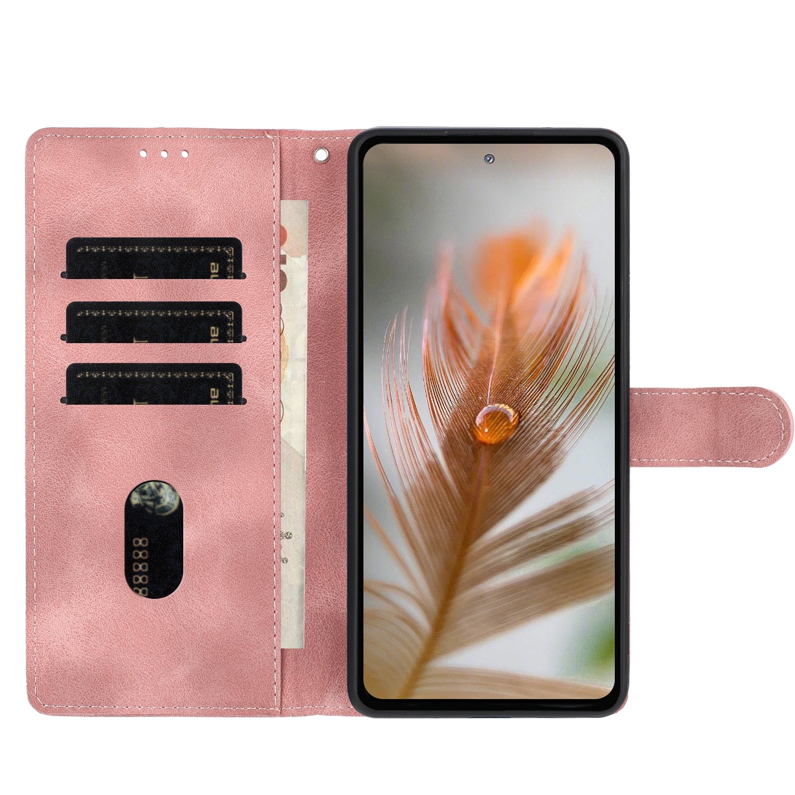 For Xiaomi 17 Pro Max Case Garden Imprinted PU Leather Wallet Phone Cover with Wrist Strap - Pink