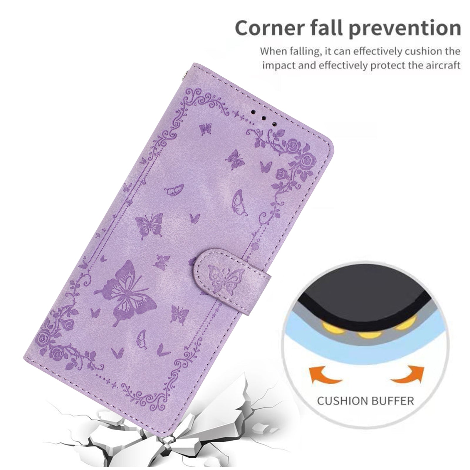 For Xiaomi 17 Pro Max Case Garden Imprinted PU Leather Wallet Phone Cover with Wrist Strap - Purple