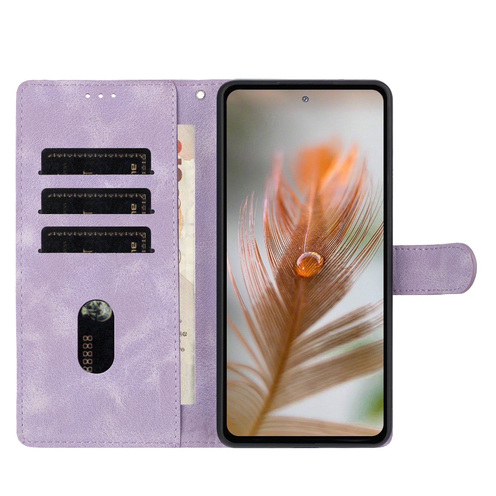 For Xiaomi 17 Pro Max Case Garden Imprinted PU Leather Wallet Phone Cover with Wrist Strap - Purple