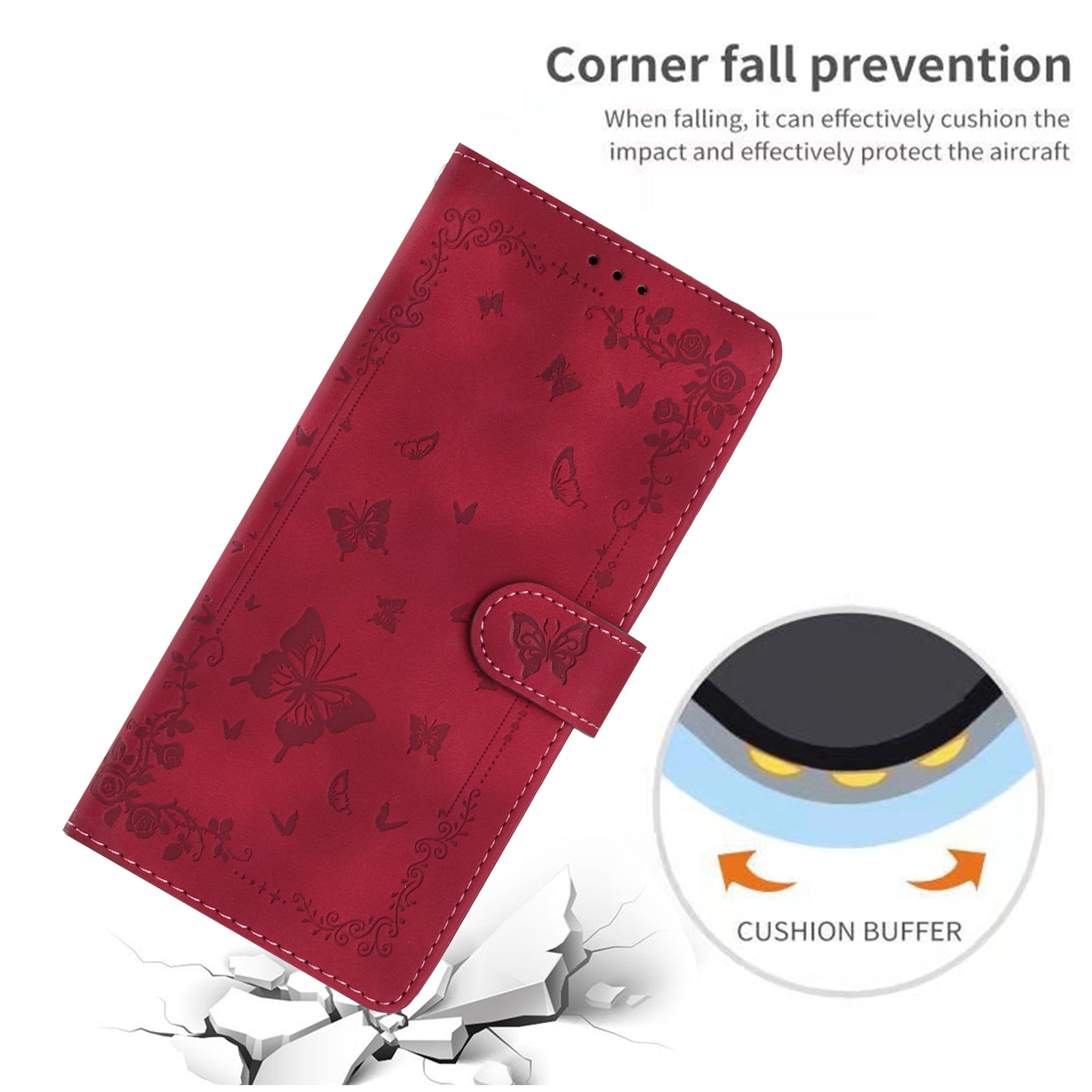 For Xiaomi 17 Pro Max Case Garden Imprinted PU Leather Wallet Phone Cover with Wrist Strap - Dark Red