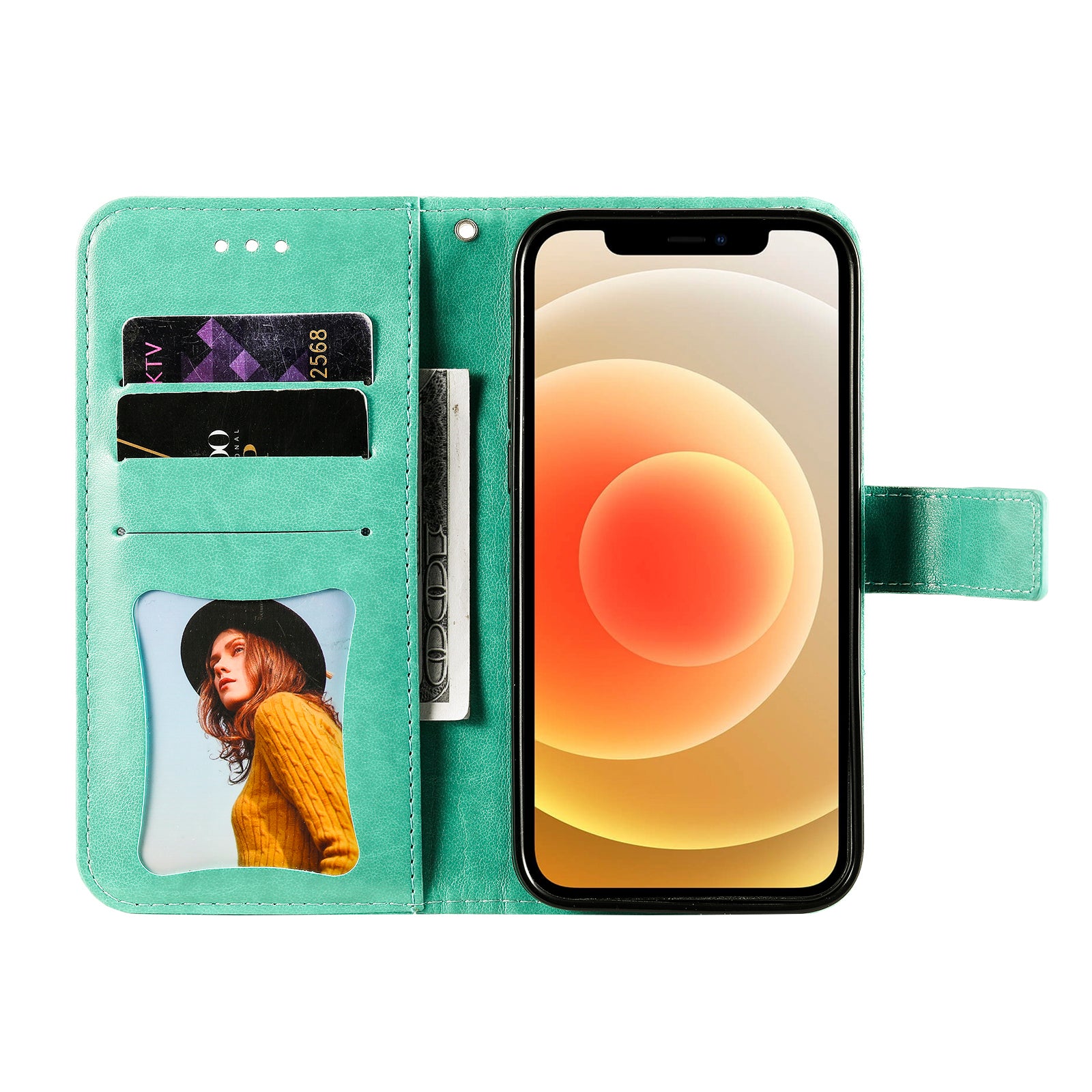 For vivo X300 Pro 5G Case Floral Pattern PU Leather Wallet Stand Phone Cover - Green