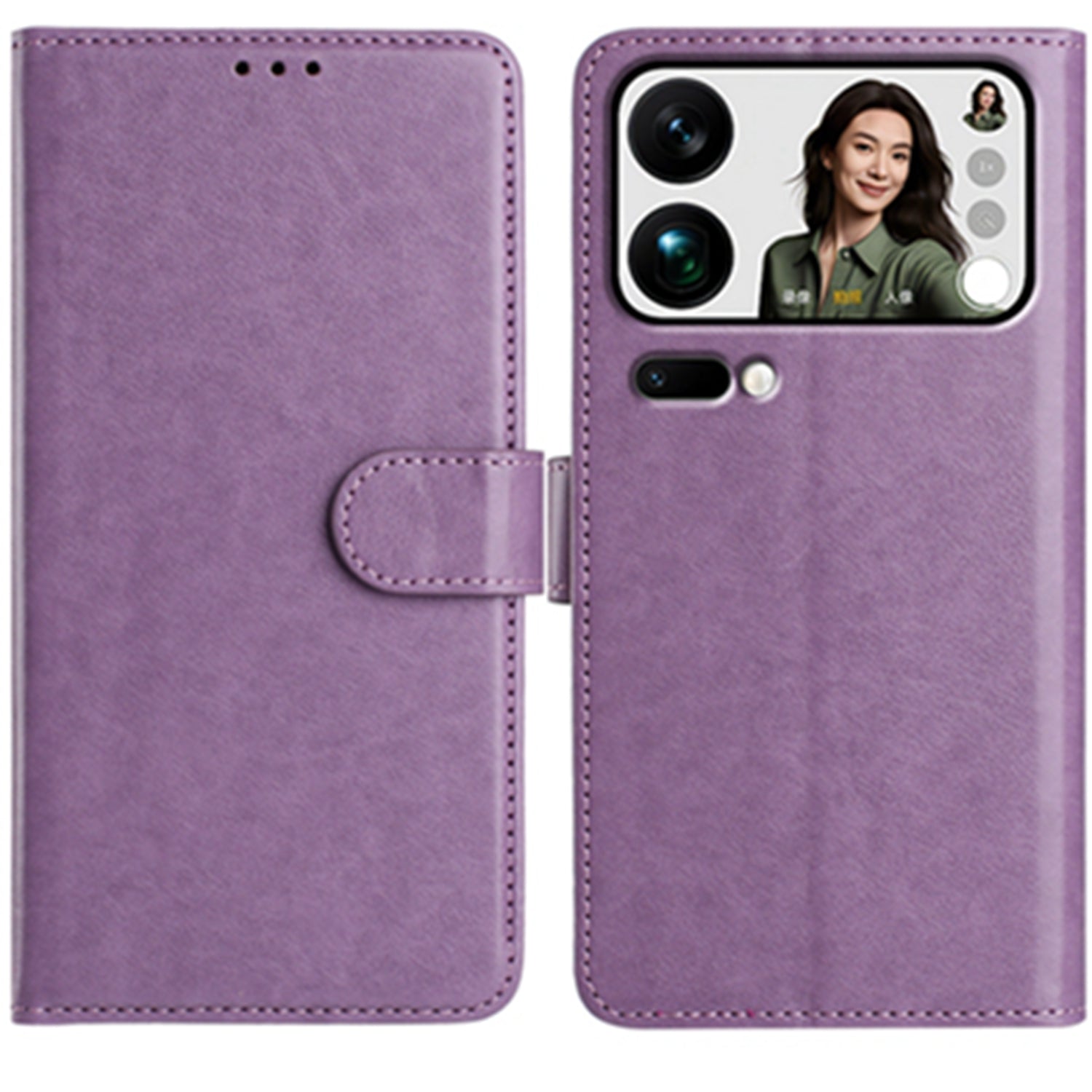 For Xiaomi 17 Pro Max Wallet Phone Case Stand PU Leather Folio Flip Cover with 8 Card Slot - Purple