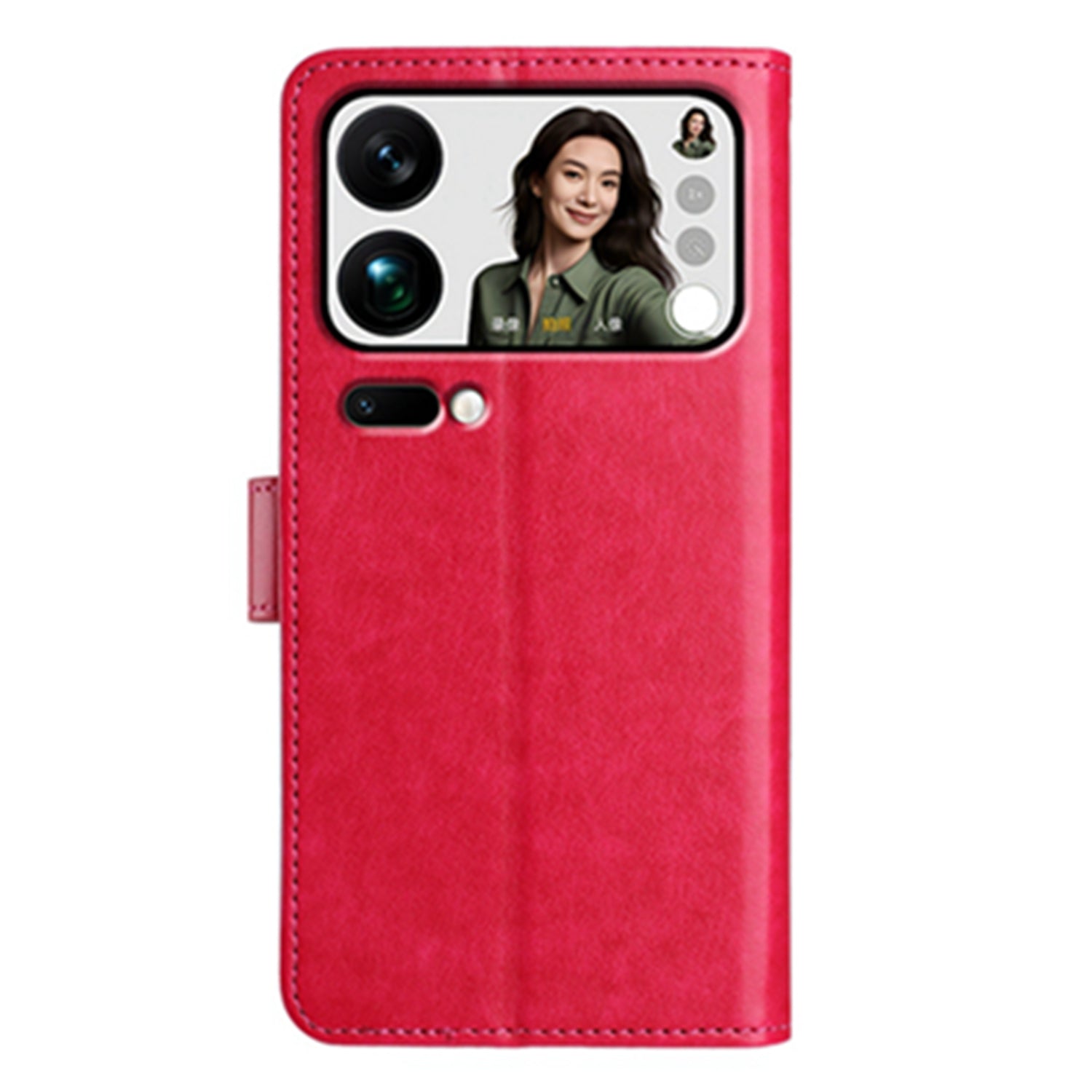 For Xiaomi 17 Pro Max Wallet Phone Case Stand PU Leather Folio Flip Cover with 8 Card Slot - Rose