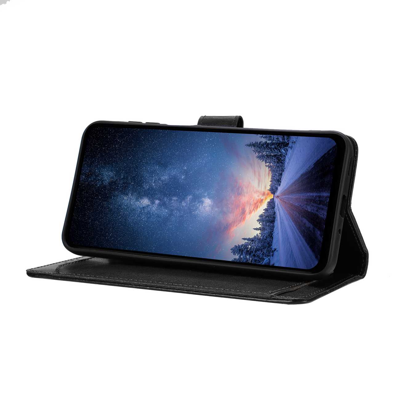 For Xiaomi 17 Pro Max Wallet Phone Case Stand PU Leather Folio Flip Cover with 8 Card Slot - Black