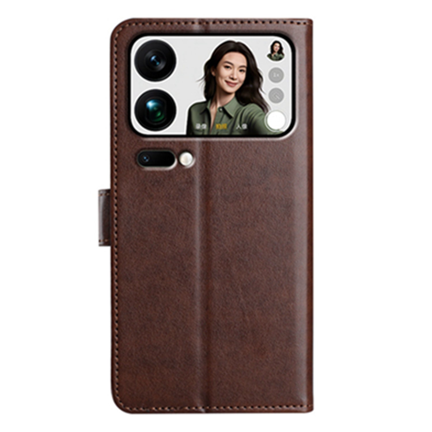 For Xiaomi 17 Pro Max Wallet Phone Case Stand PU Leather Folio Flip Cover with 8 Card Slot - Coffee