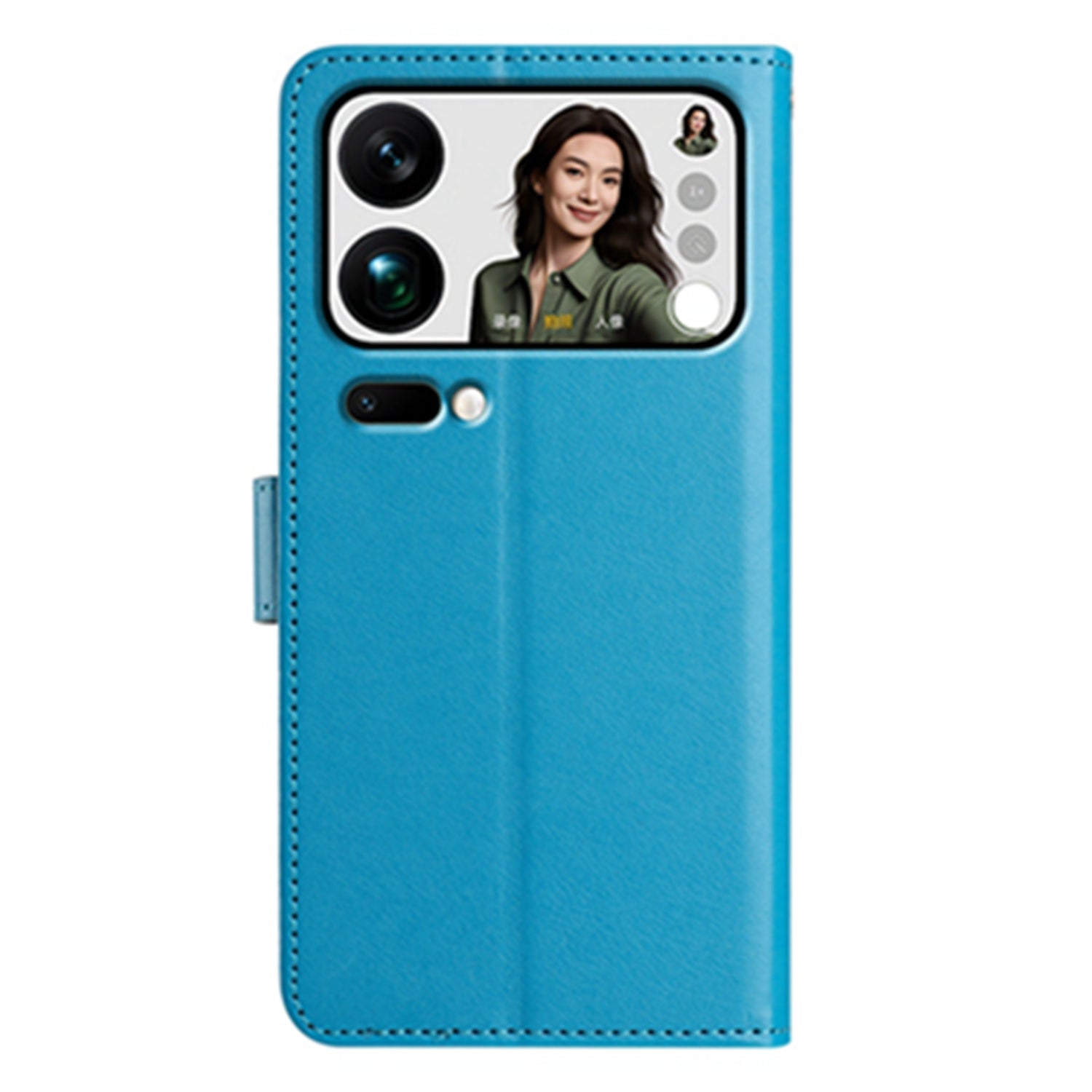 For Xiaomi 17 Pro Max Wallet Phone Case Stand PU Leather Folio Flip Cover with 8 Card Slot - Sky Blue
