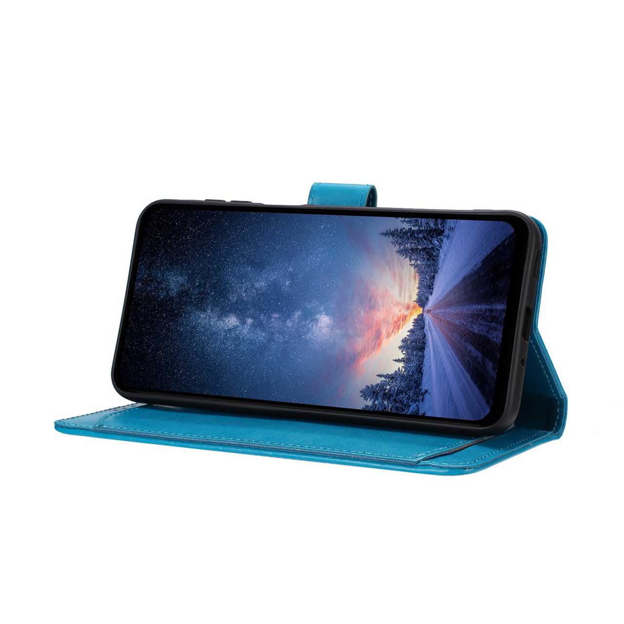 For Xiaomi 17 Pro Max Wallet Phone Case Stand PU Leather Folio Flip Cover with 8 Card Slot - Sky Blue