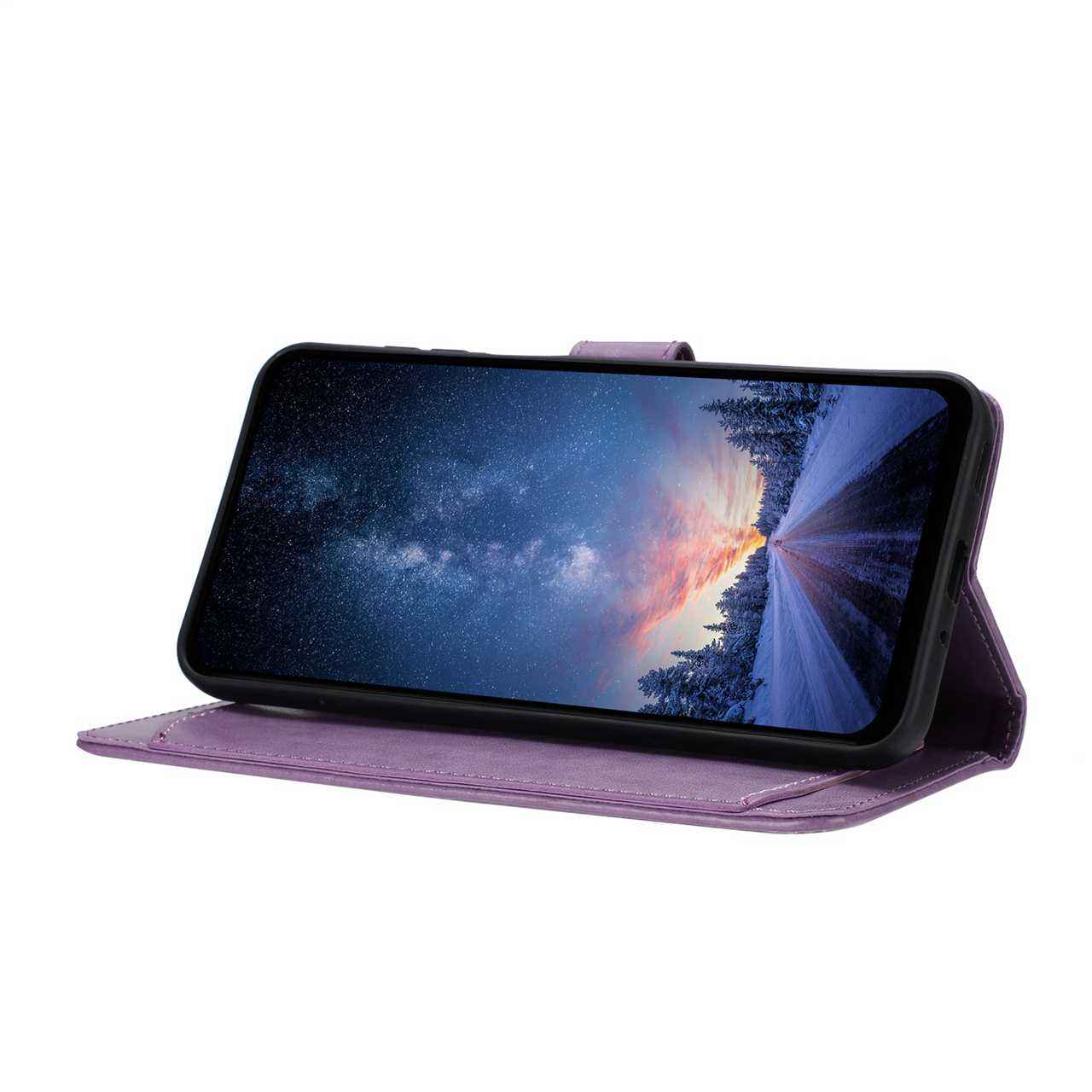 For Xiaomi 17 Pro Wallet Phone Case Stand PU Leather Folio Flip Cover with 8 Card Slot - Purple