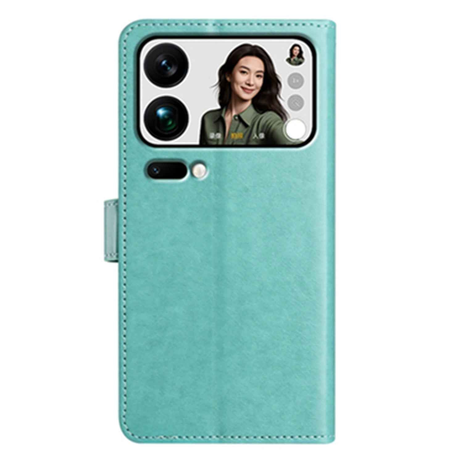 For Xiaomi 17 Pro Wallet Phone Case Stand PU Leather Folio Flip Cover with 8 Card Slot - Green