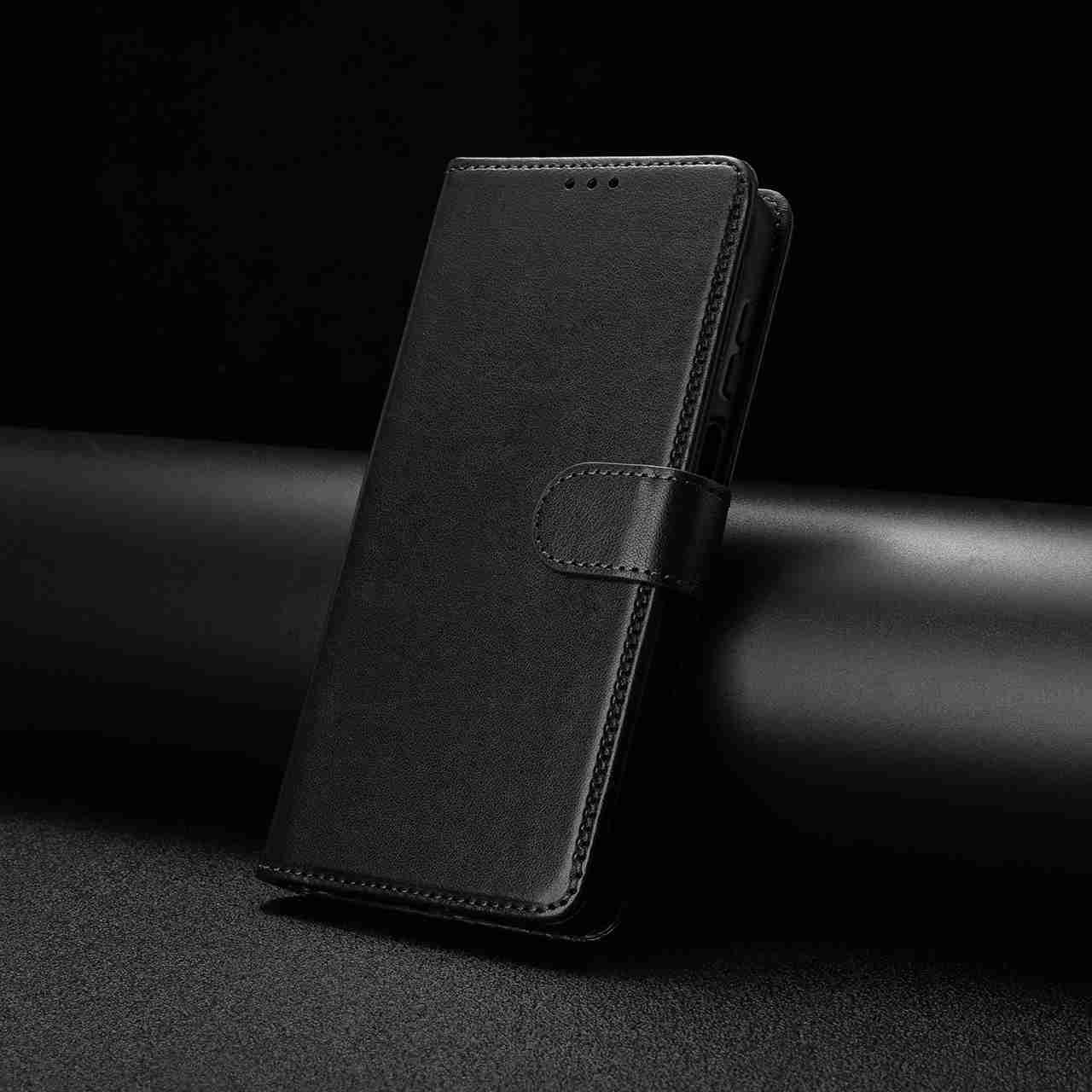 For Xiaomi 17 Pro Wallet Phone Case Stand PU Leather Folio Flip Cover with 8 Card Slot - Black