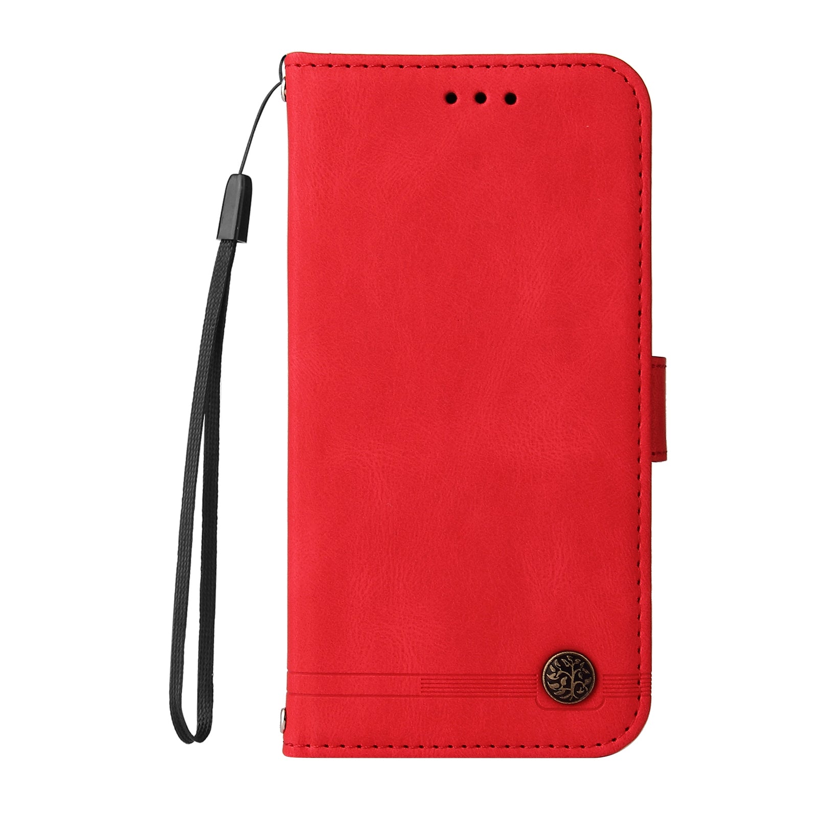 For vivo X300 Pro 5G Leather Wallet Cases Skin Touch Phone Cover Stand with Strap - Red