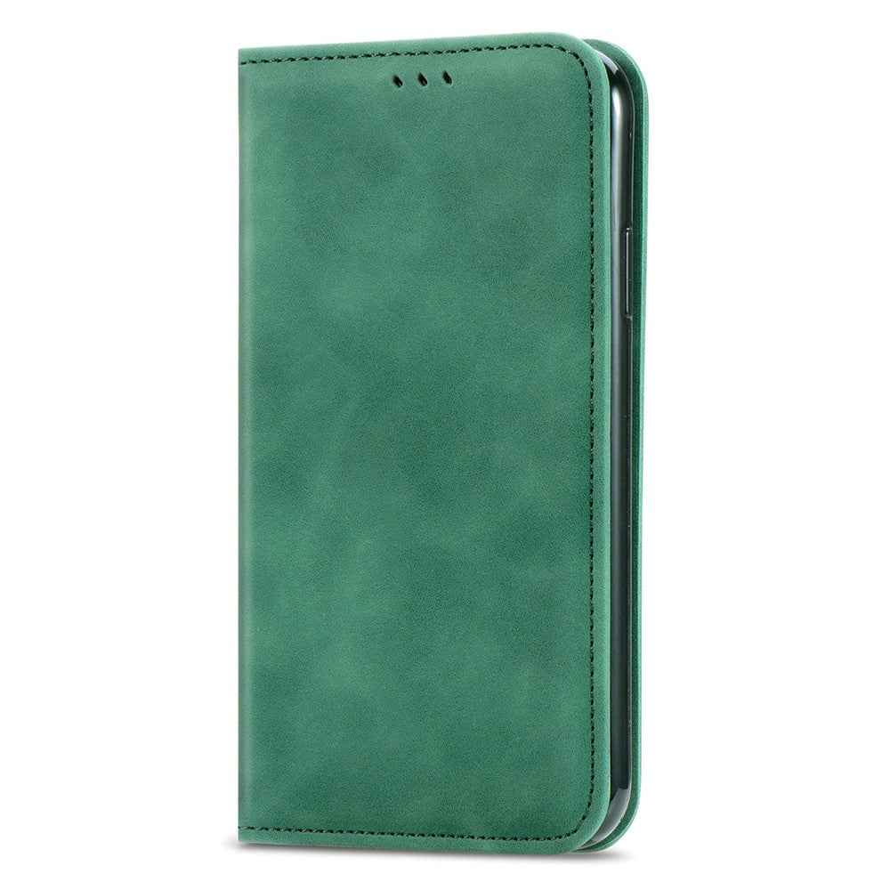 For Xiaomi 17 Pro Leather Case with Card Holder Magnetic Absorption Phone Cover - Green