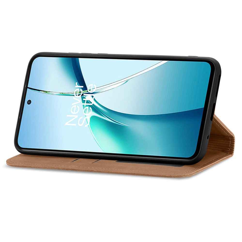 For Xiaomi 17 Pro Leather Case with Card Holder Magnetic Absorption Phone Cover - Brown