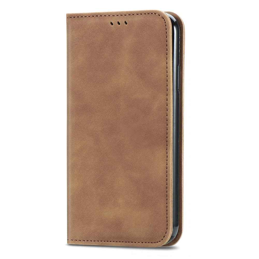 For Xiaomi 17 Pro Leather Case with Card Holder Magnetic Absorption Phone Cover - Brown