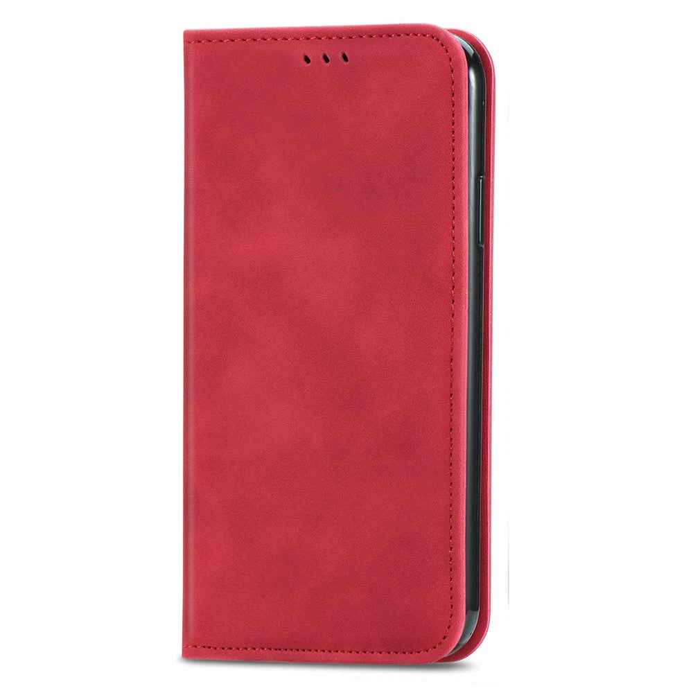 For Xiaomi 17 Pro Leather Case with Card Holder Magnetic Absorption Phone Cover - Red