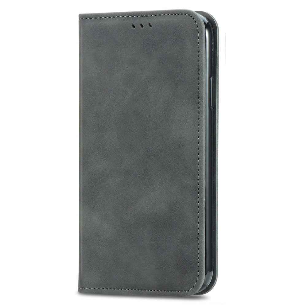 For Xiaomi 17 Pro Leather Case with Card Holder Magnetic Absorption Phone Cover - Grey