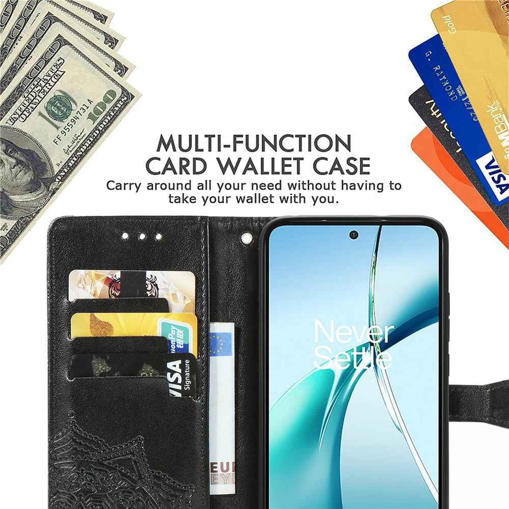 For Xiaomi 17 Pro Case Wallet Mandala Flower Leather Phone Cover Stand View - Black