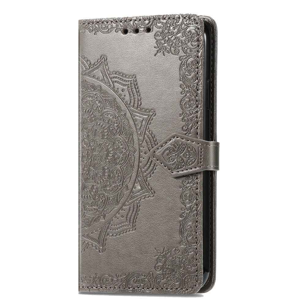 For Xiaomi 17 Pro Case Wallet Mandala Flower Leather Phone Cover Stand View - Grey
