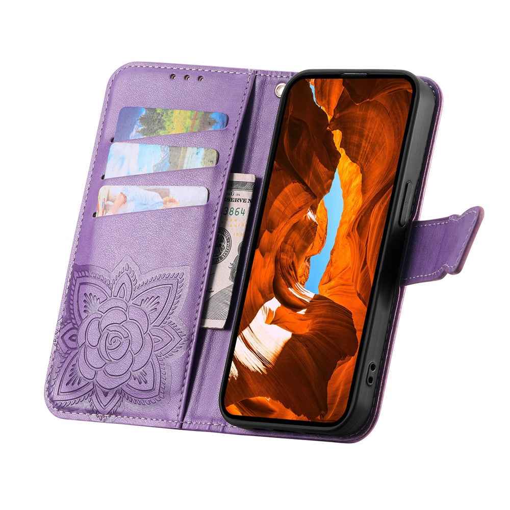 For Xiaomi 17 Pro Case with Strap Butterfly Pattern PU Leather Wallet Phone Cover - Dark Purple