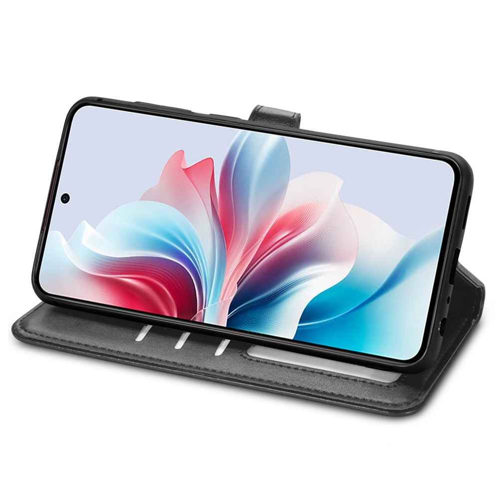 For Xiaomi 17 Pro Case Wallet Stand Leather Phone Cover with Wrist Strap - Black