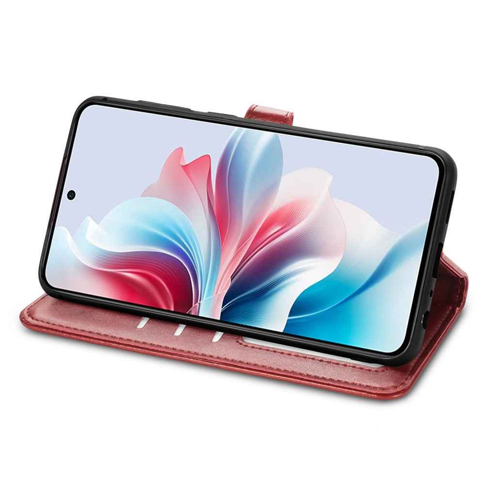 For Xiaomi 17 Pro Case Wallet Stand Leather Phone Cover with Wrist Strap - Red
