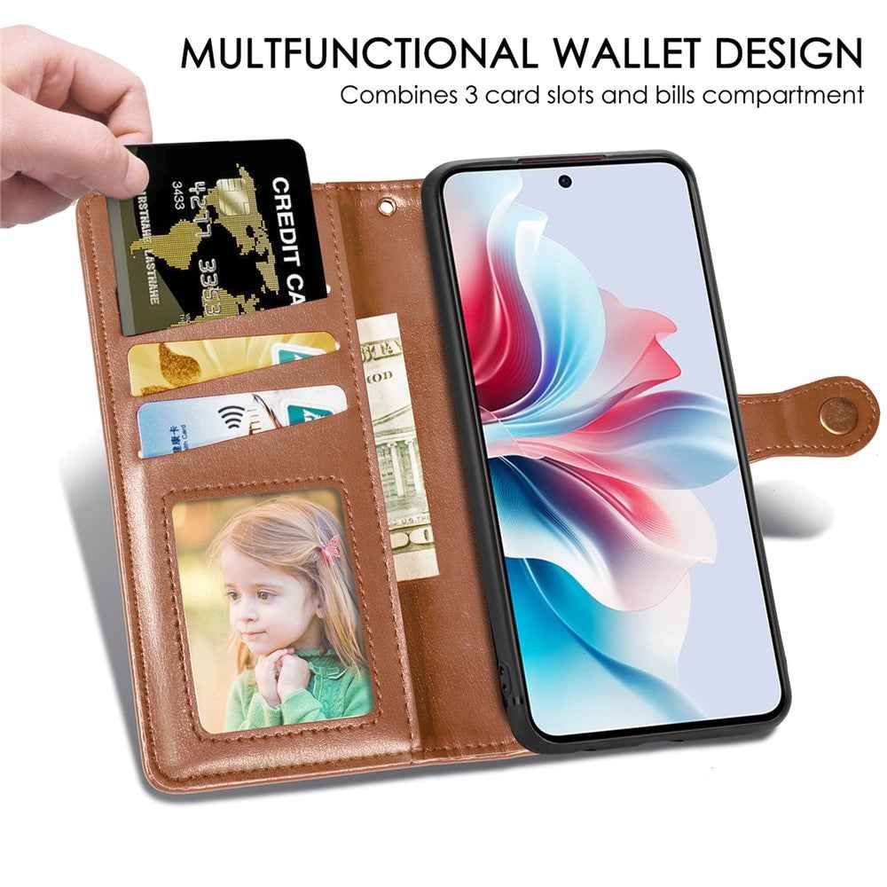 For Xiaomi 17 Pro Case Wallet Stand Leather Phone Cover with Wrist Strap - Brown