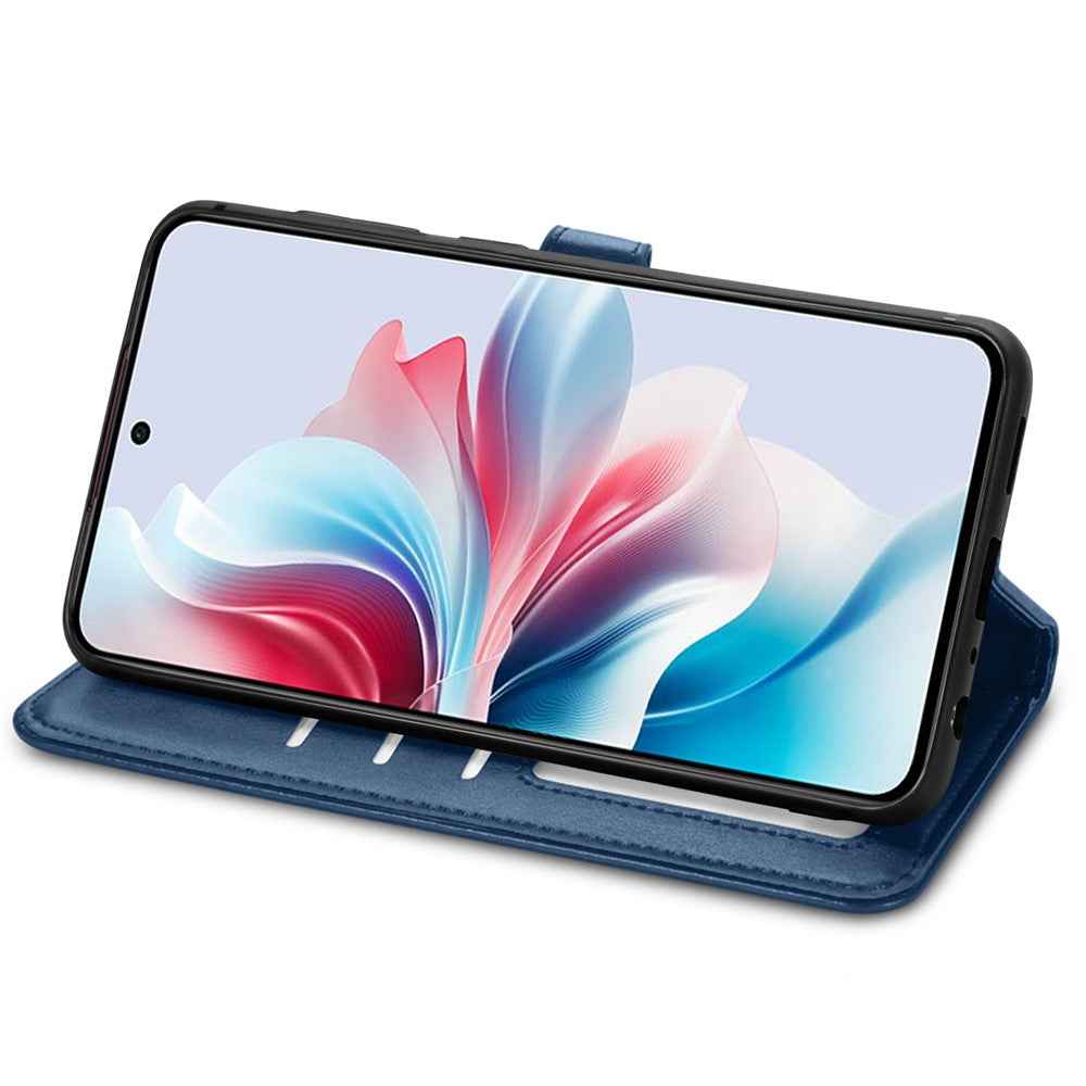 For Xiaomi 17 Pro Case Wallet Stand Leather Phone Cover with Wrist Strap - Blue