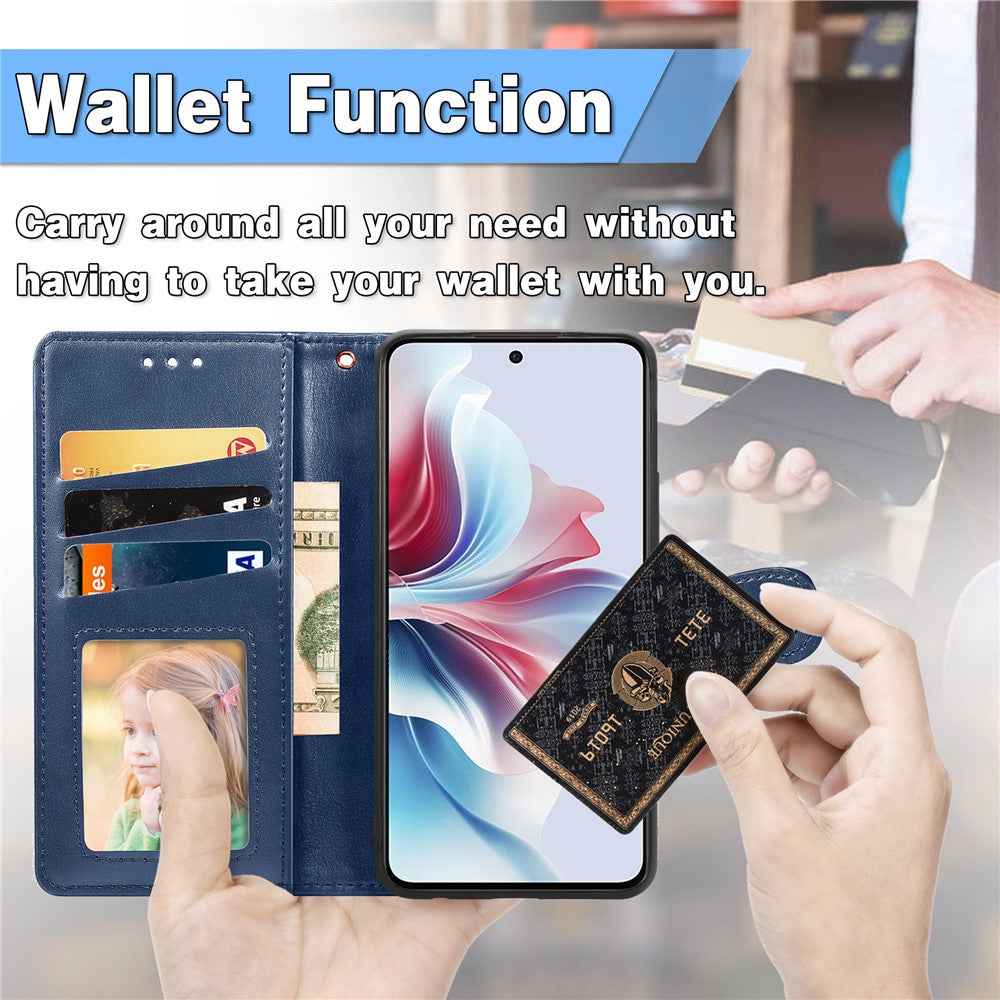 For Xiaomi 17 Pro Case Wallet Stand Leather Phone Cover with Wrist Strap - Blue