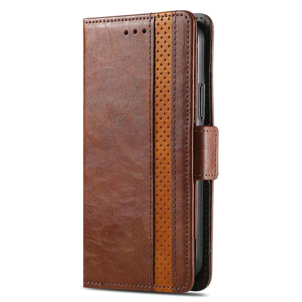 CASENEO For Xiaomi 17 Pro Phone Case PU Leather Cover Stand with RFID Blocking Wallet - Dark Brown