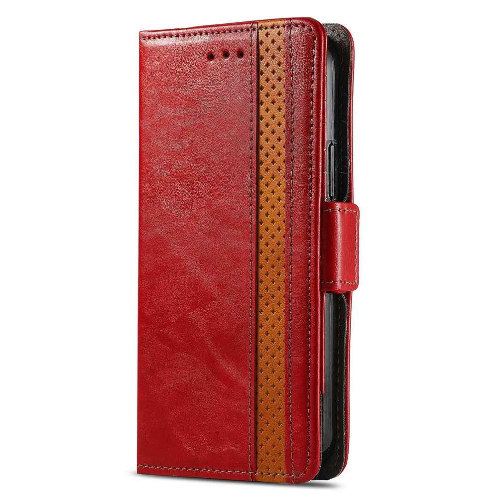 CASENEO For Xiaomi 17 Pro Phone Case PU Leather Cover Stand with RFID Blocking Wallet - Red