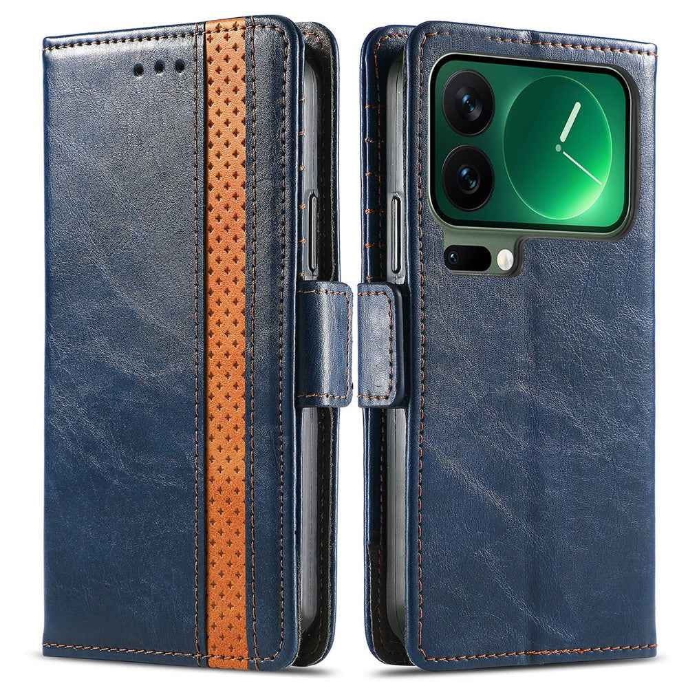 CASENEO For Xiaomi 17 Pro Phone Case PU Leather Cover Stand with RFID Blocking Wallet - Dark Blue