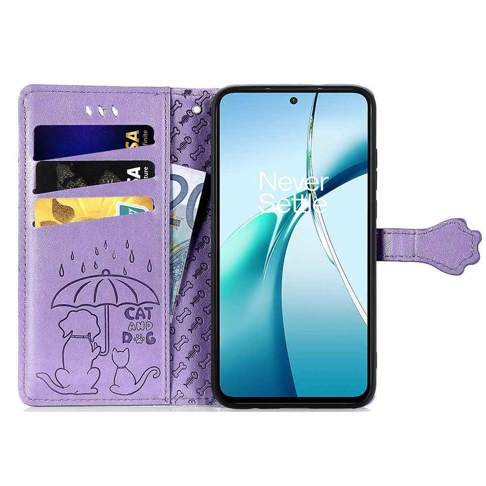 For Xiaomi 17 Pro Case Flip Wallet Leather Phone Cover with Cute Cat Dog Pattern - Light Purple