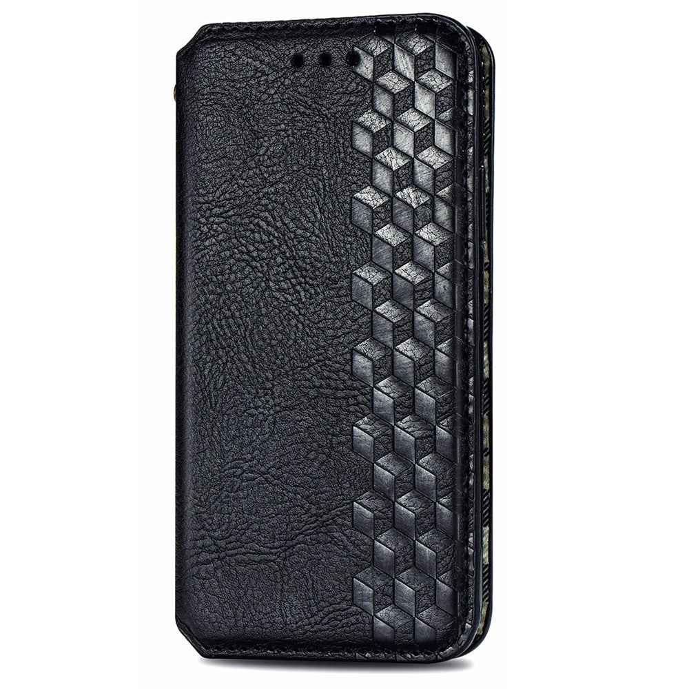For Xiaomi 17 Pro Case Rhombus Imprint PU Leather Wallet Phone Cover - Black