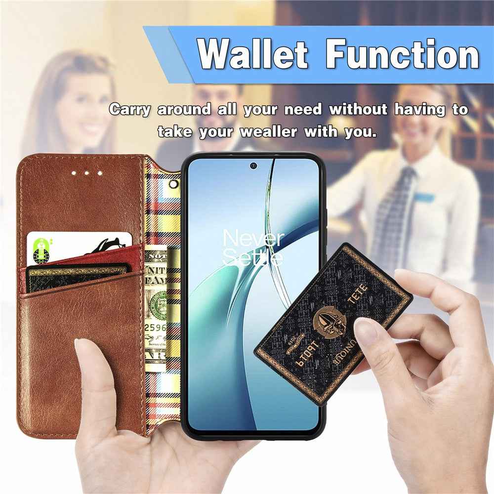 For Xiaomi 17 Pro Case Rhombus Imprint PU Leather Wallet Phone Cover - Brown