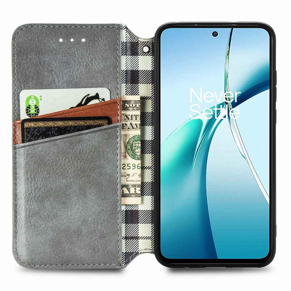 For Xiaomi 17 Pro Case Rhombus Imprint PU Leather Wallet Phone Cover - Grey