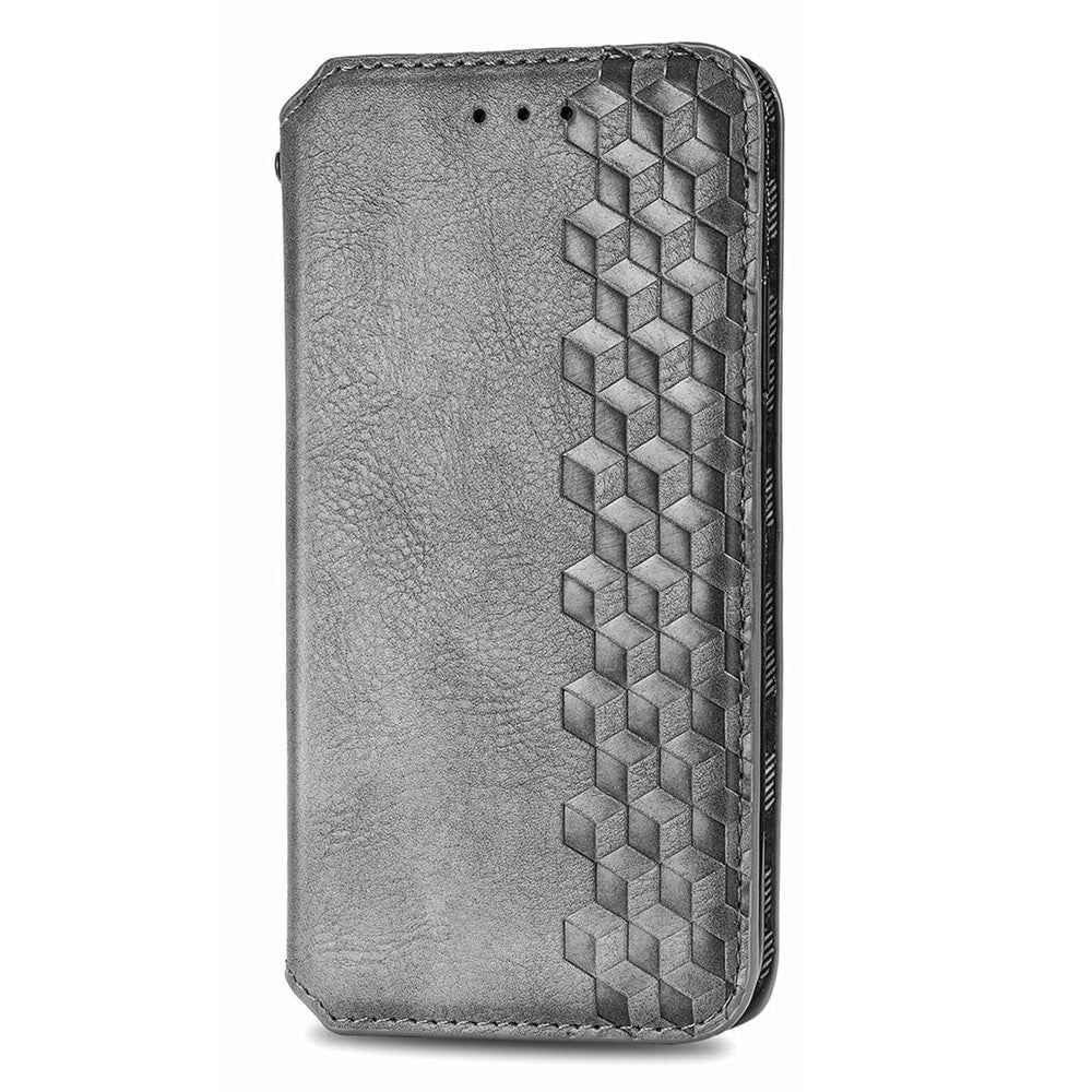 For Xiaomi 17 Pro Case Rhombus Imprint PU Leather Wallet Phone Cover - Grey