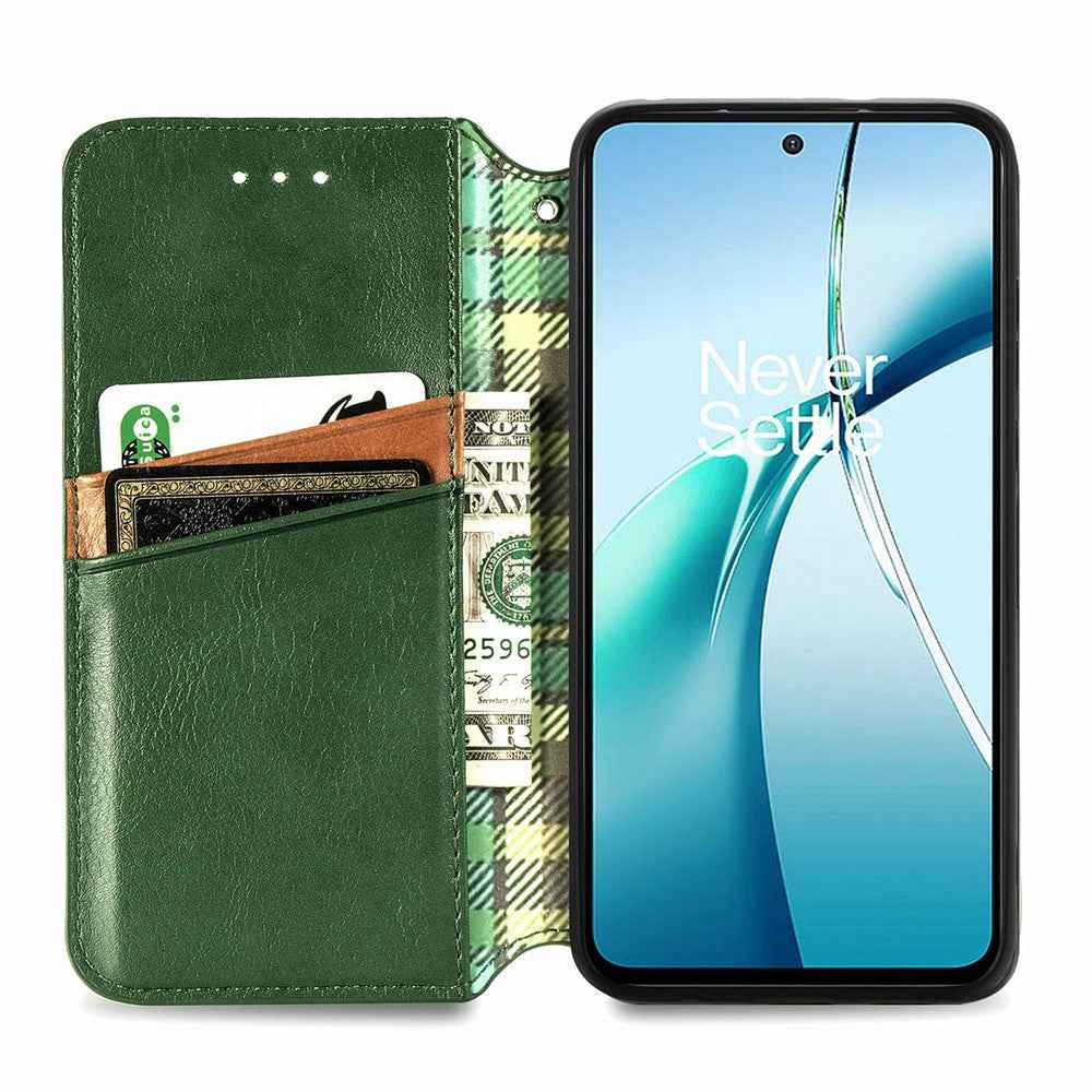 For Xiaomi 17 Pro Case Rhombus Imprint PU Leather Wallet Phone Cover - Green