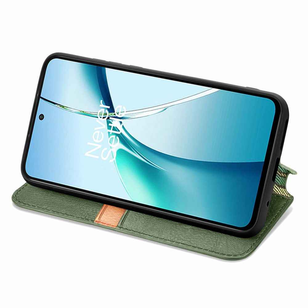 For Xiaomi 17 Pro Case Rhombus Imprint PU Leather Wallet Phone Cover - Green