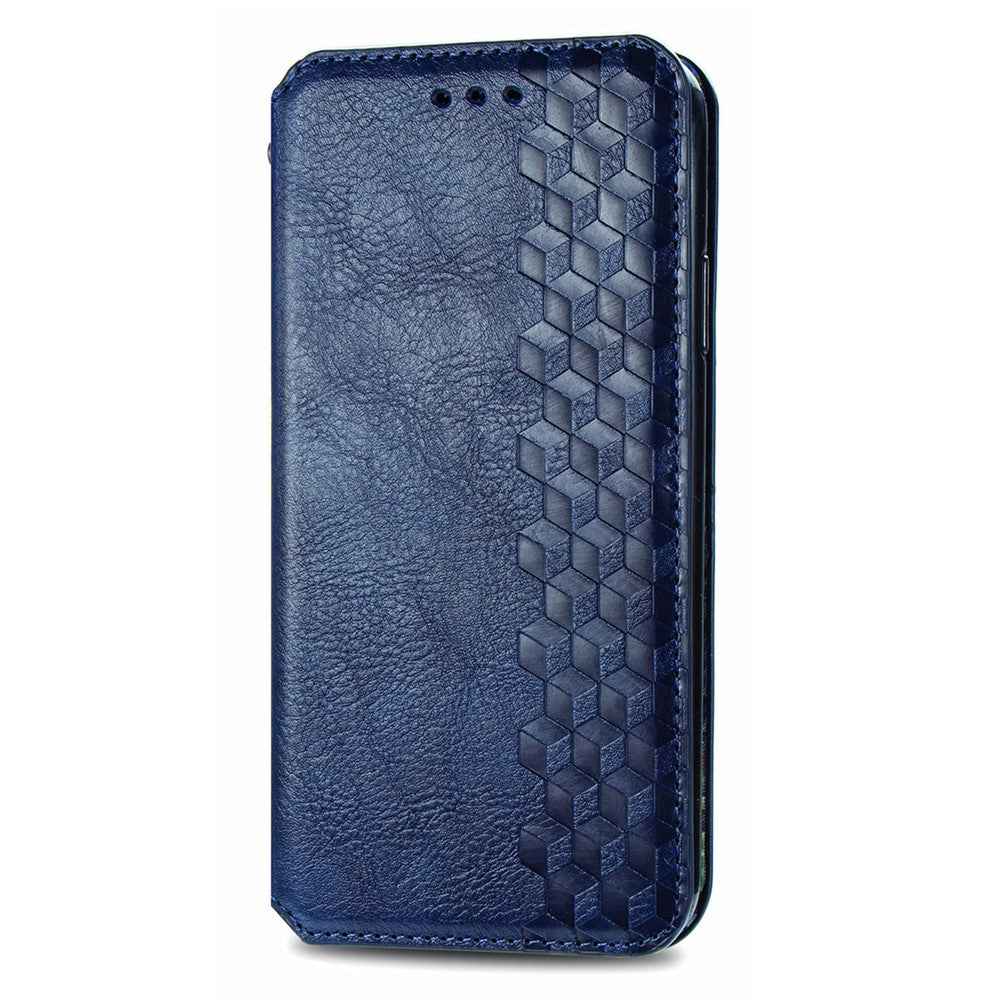 For Xiaomi 17 Pro Case Rhombus Imprint PU Leather Wallet Phone Cover - Blue