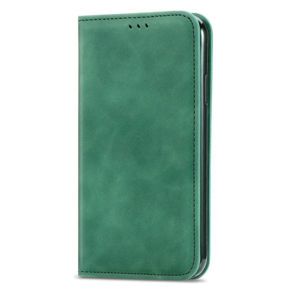 For Xiaomi 17 Pro Max Leather Case with Card Holder Magnetic Absorption Phone Cover - Green