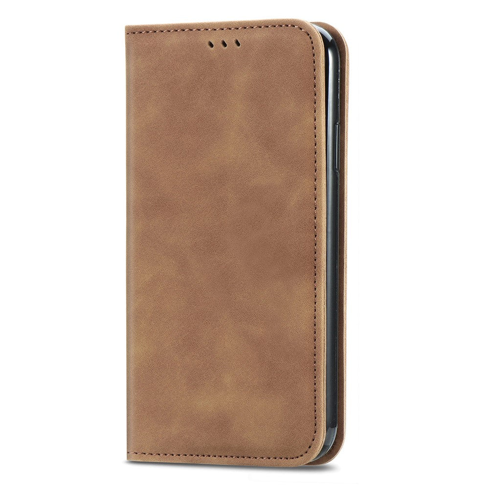 For Xiaomi 17 Pro Max Leather Case with Card Holder Magnetic Absorption Phone Cover - Brown
