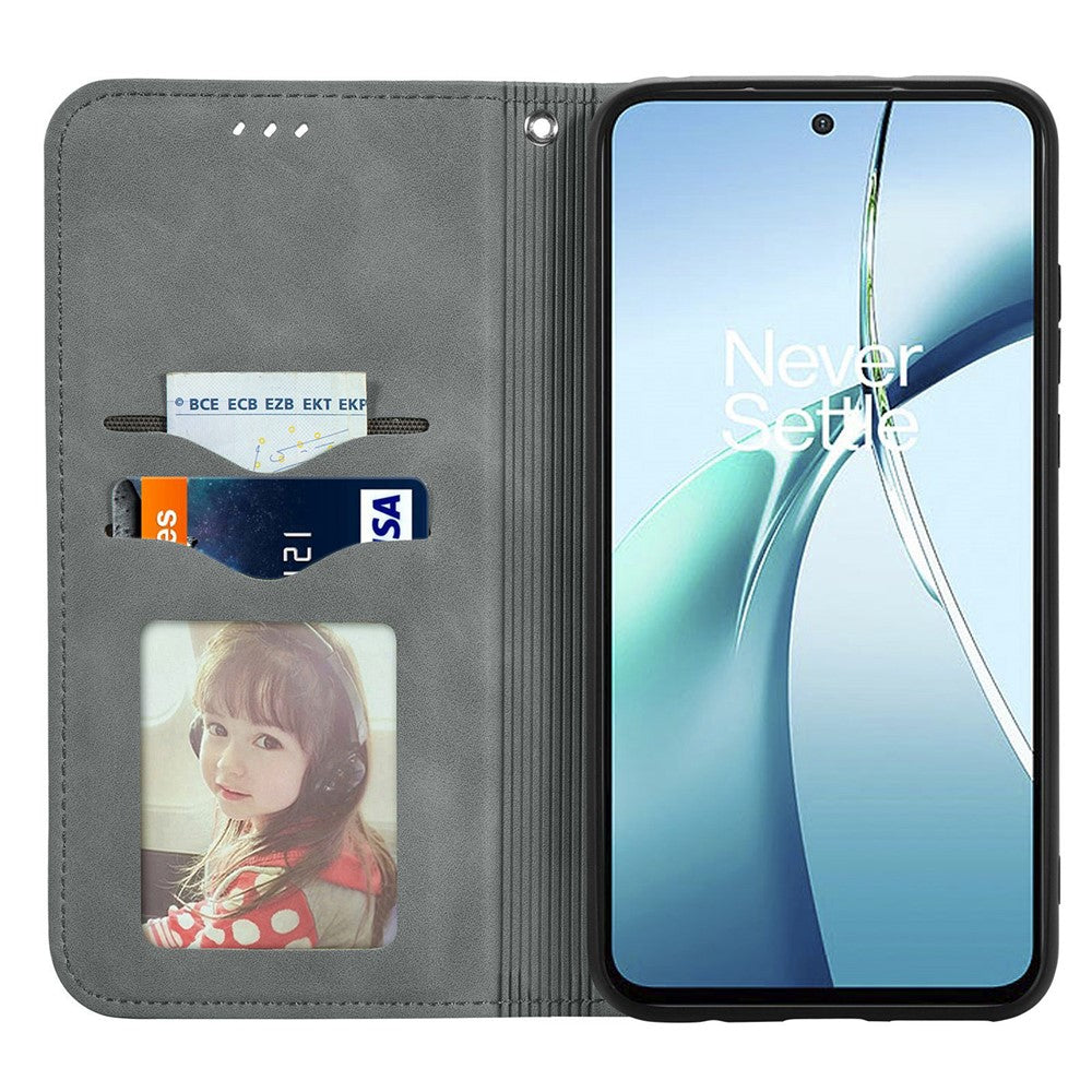For Xiaomi 17 Pro Max Leather Case with Card Holder Magnetic Absorption Phone Cover - Grey