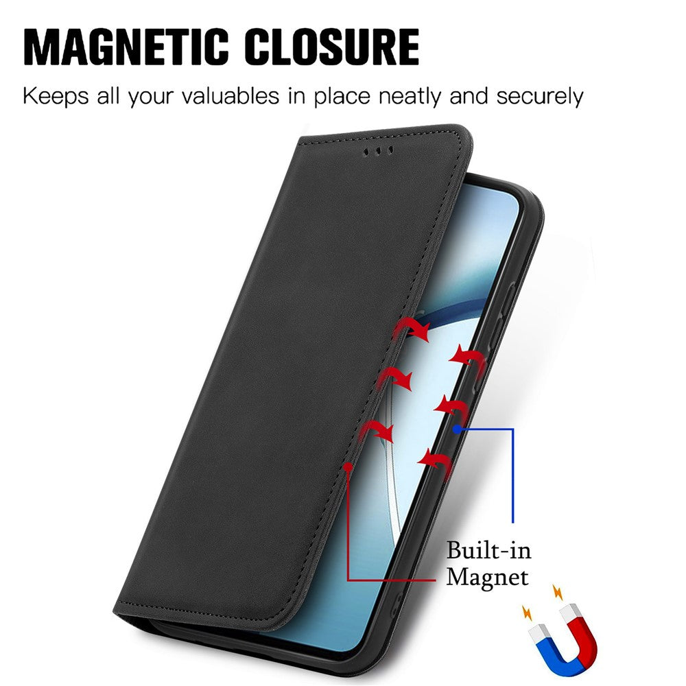 For Xiaomi 17 Pro Max Leather Case with Card Holder Magnetic Absorption Phone Cover - Black