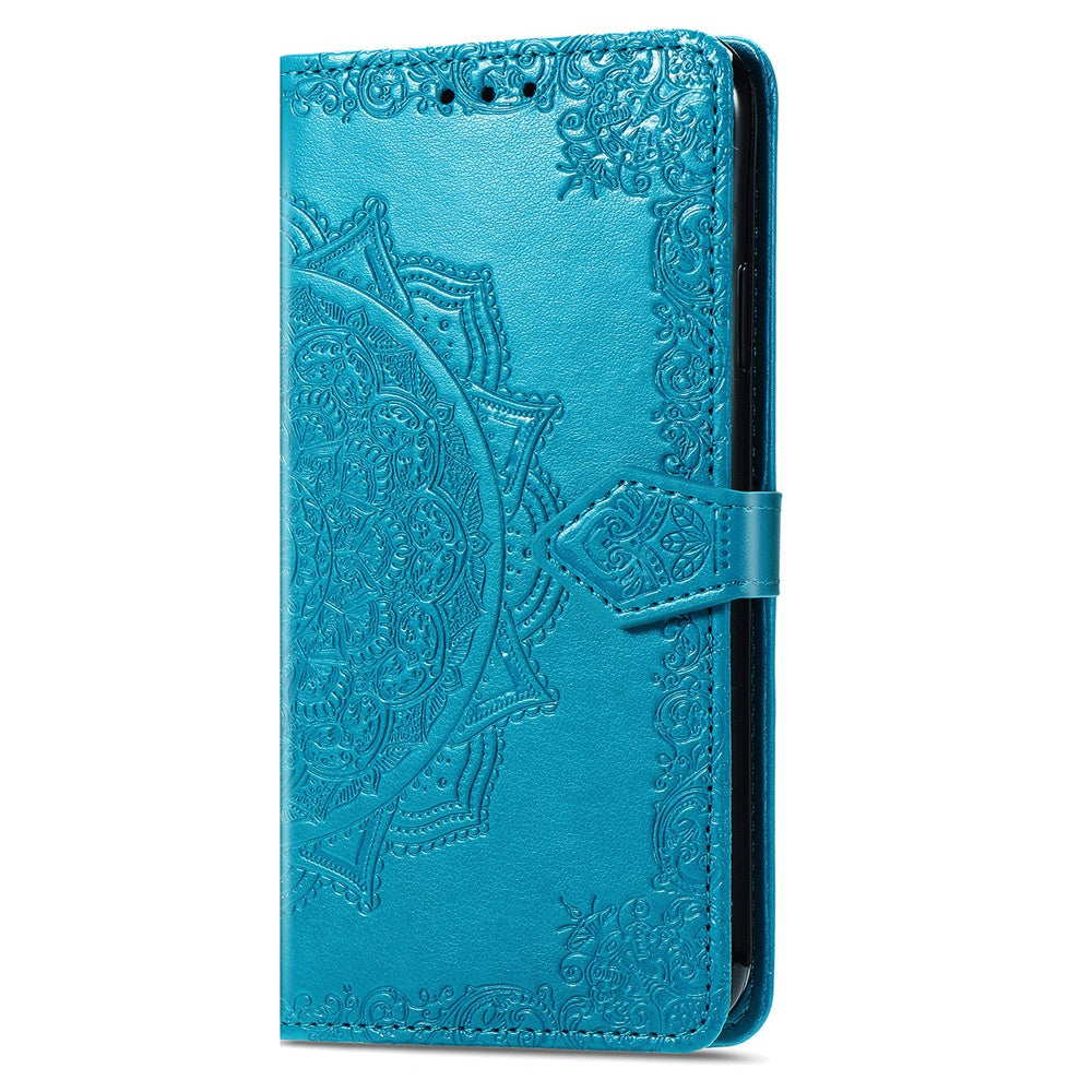 For Xiaomi 17 Pro Max Case Wallet Mandala Flower Leather Phone Cover Stand View - Blue