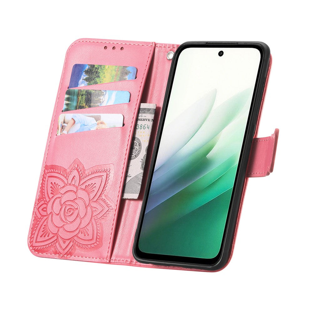 For Xiaomi 17 Pro Max Case with Strap Butterfly Pattern PU Leather Wallet Phone Cover - Pink