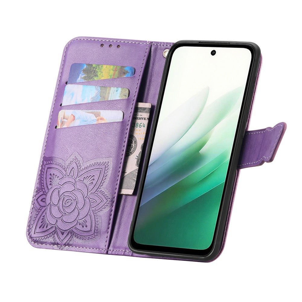For Xiaomi 17 Pro Max Case with Strap Butterfly Pattern PU Leather Wallet Phone Cover - Light Purple