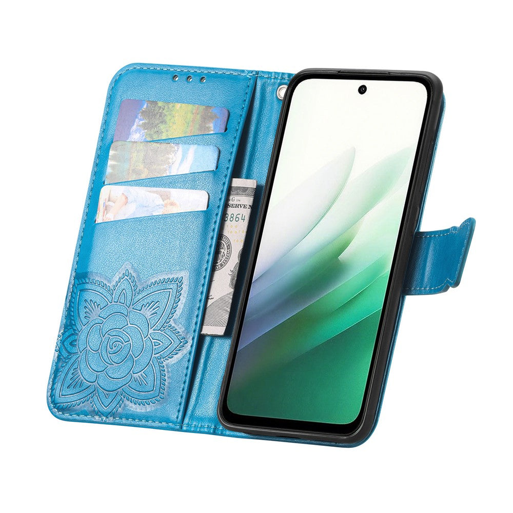For Xiaomi 17 Pro Max Case with Strap Butterfly Pattern PU Leather Wallet Phone Cover - Blue