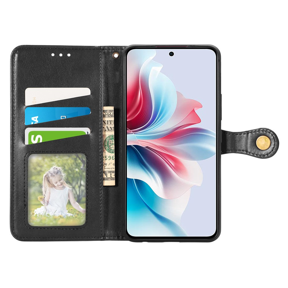 For Xiaomi 17 Pro Max Case Wallet Stand Leather Phone Cover with Wrist Strap - Black
