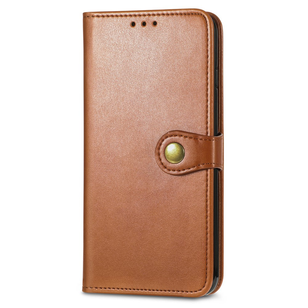 For Xiaomi 17 Pro Max Case Wallet Stand Leather Phone Cover with Wrist Strap - Brown